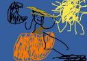 Sun Pumpkin Moon blue sky